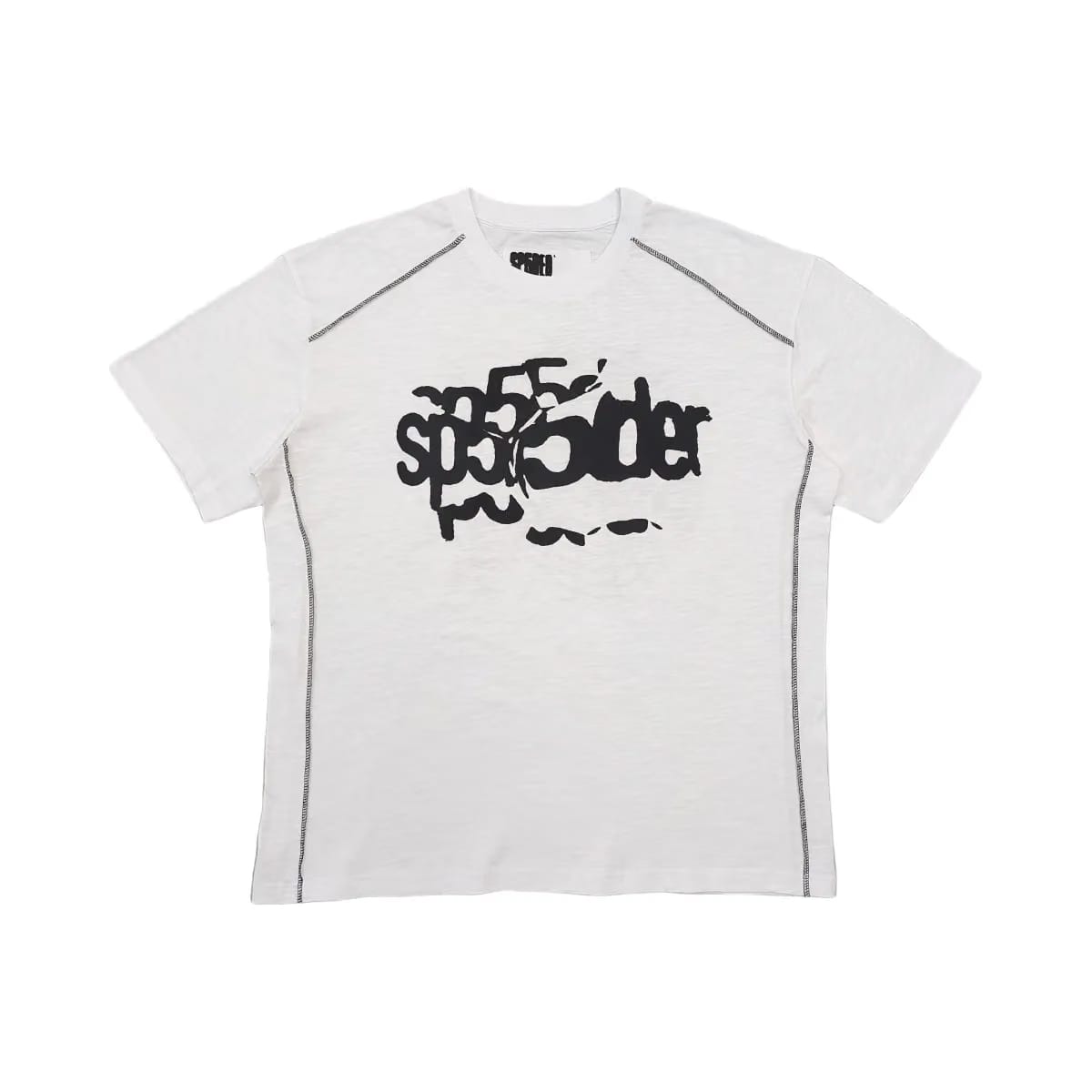 SP5DER Contrast Stitch Slub T-Shirt White