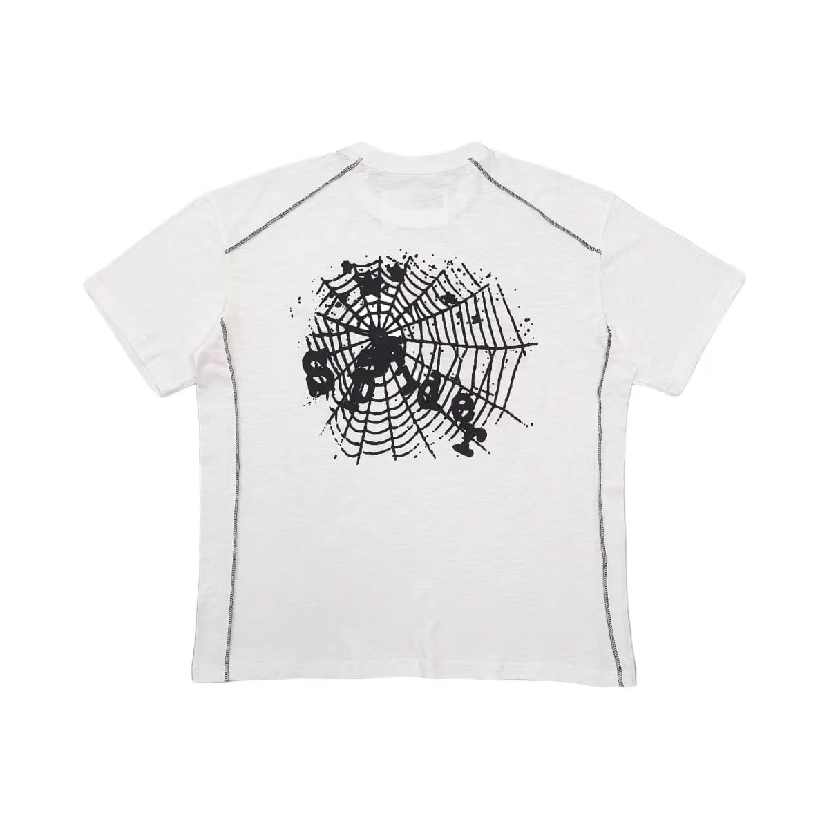 SP5DER Contrast Stitch Slub T-Shirt White