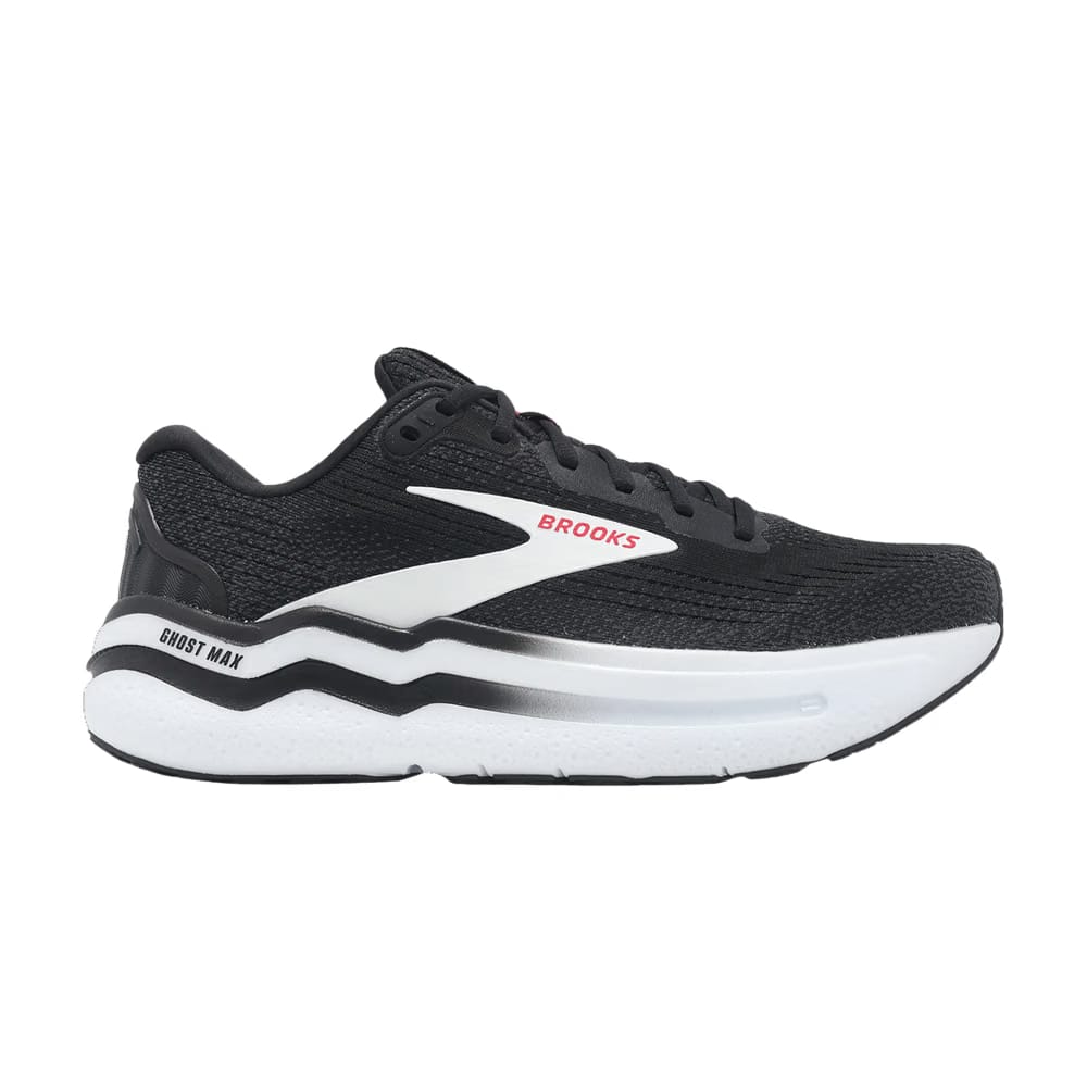 Brooks Ghost Max 2 Black White Fiery Red