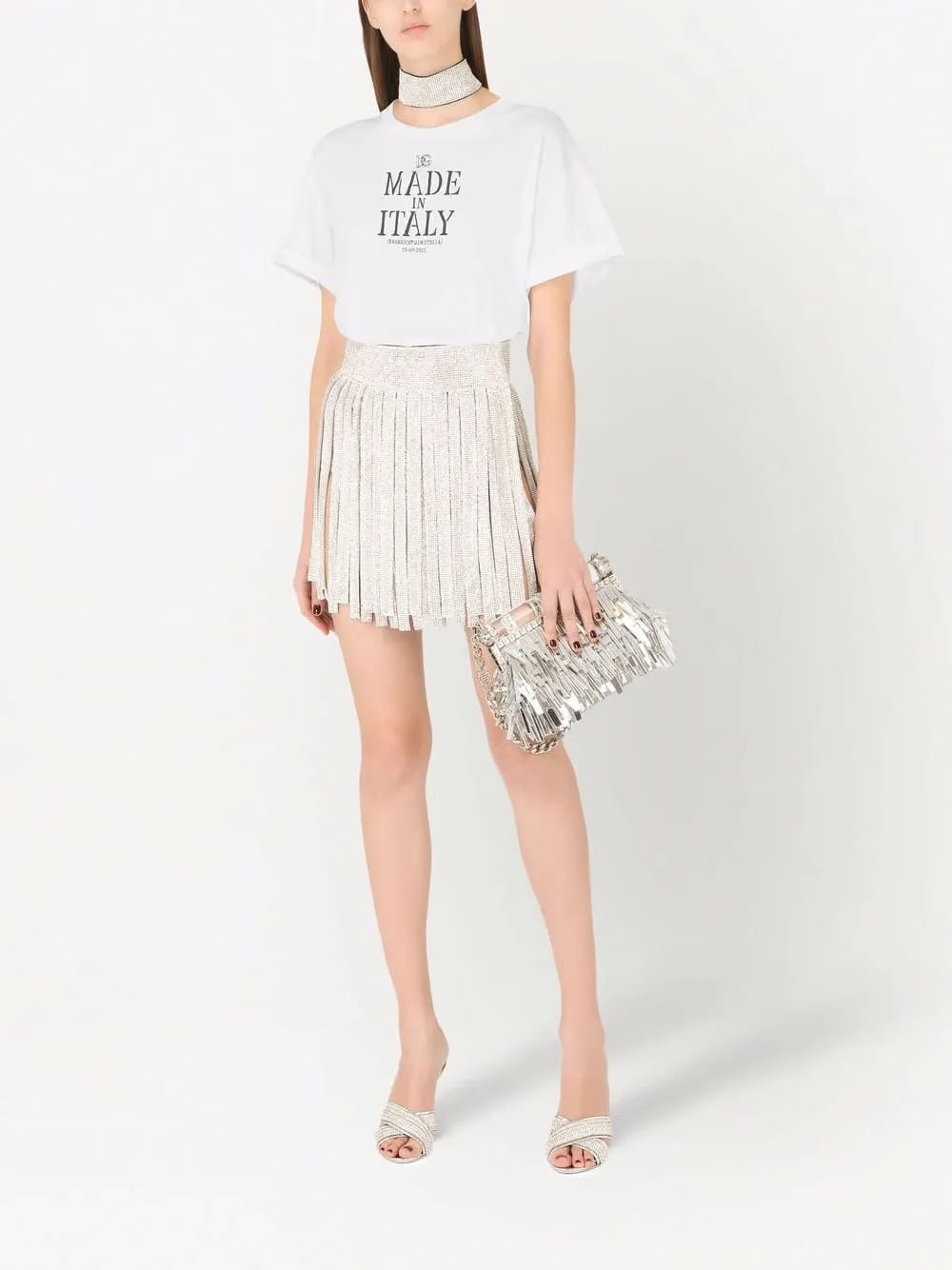 fringed leather clutch bag