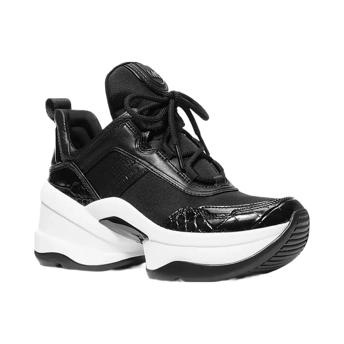 Michael Kors Olympia Mixed-Media Trainer Black