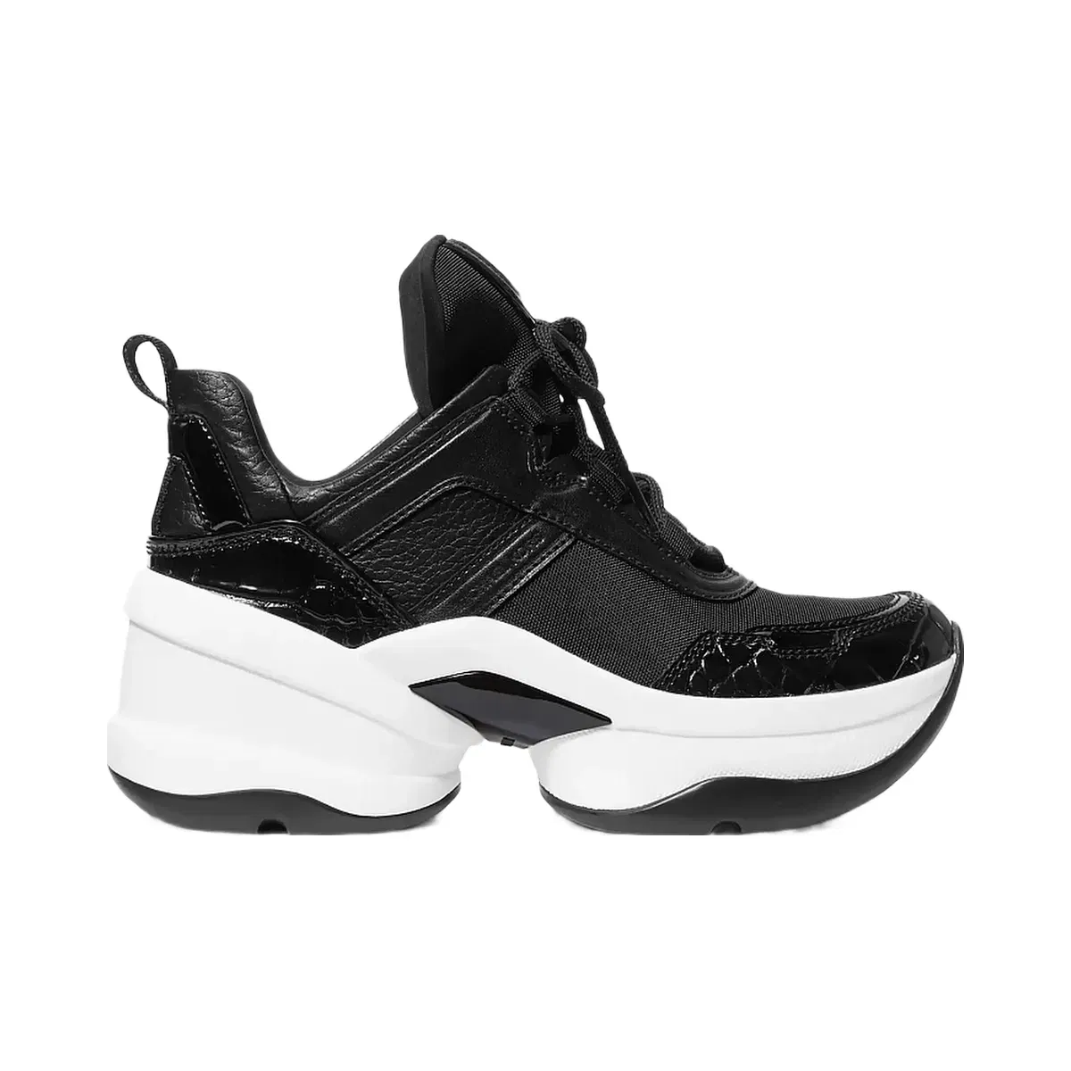 Michael Kors Olympia Mixed-Media Trainer Black