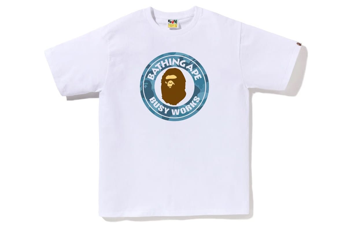 BAPE Honeycomb Camo Busy Works T-Shirt - White