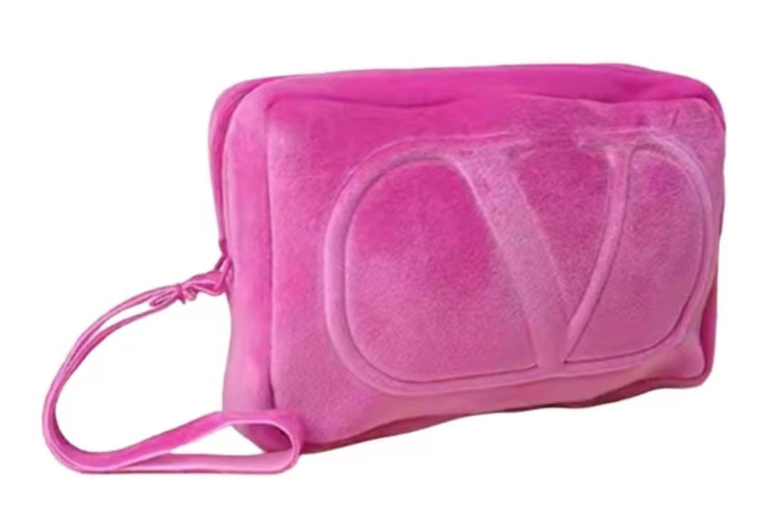 Valentino velvet cosmetic bag/toilet bag, portable and easy to store.