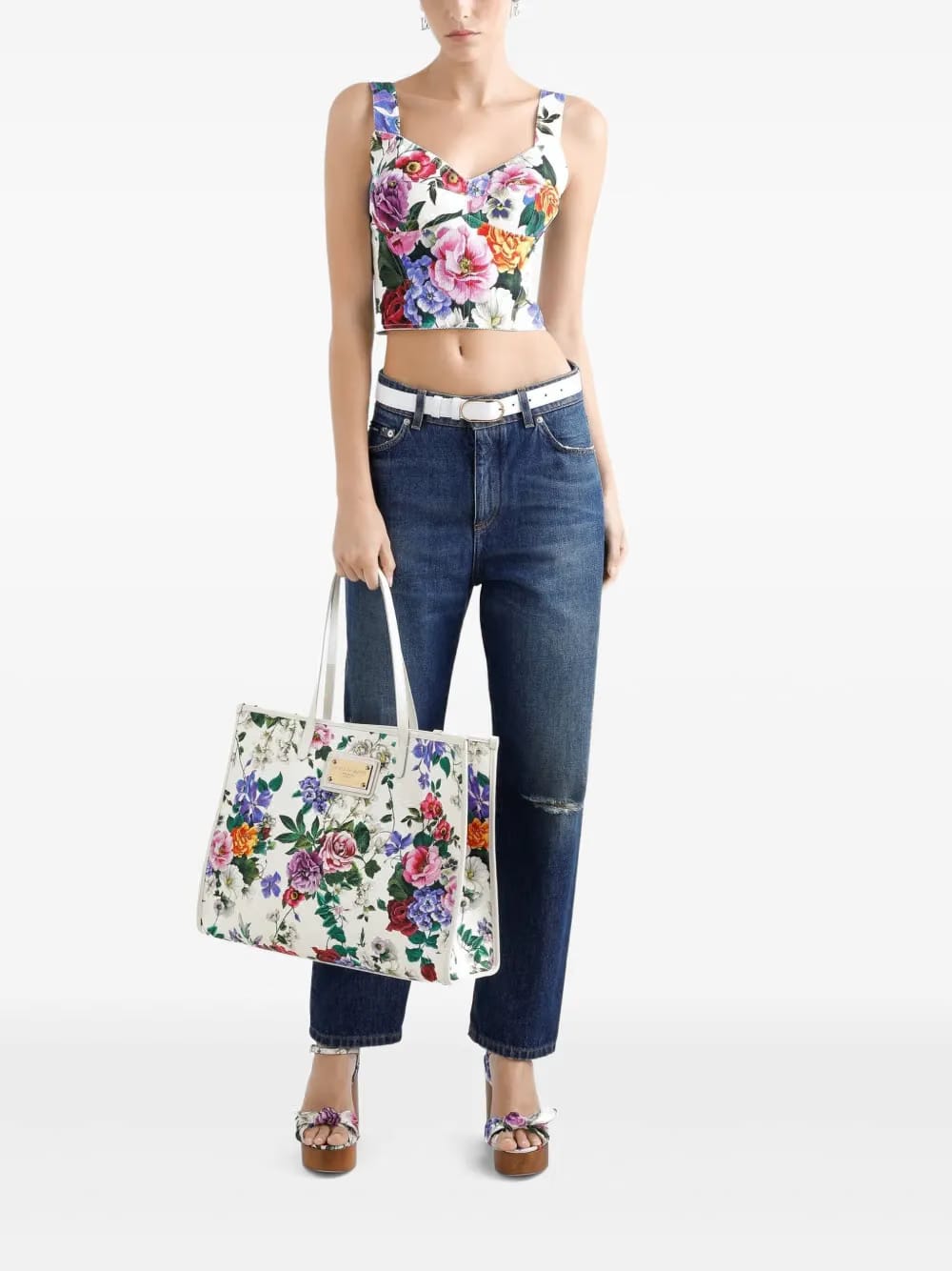 large floral-print shoulder bag