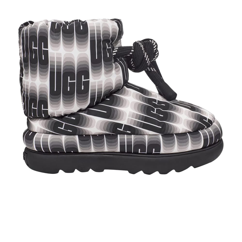 Ugg Classic Maxi Wavelength Short Boot Black White Womens