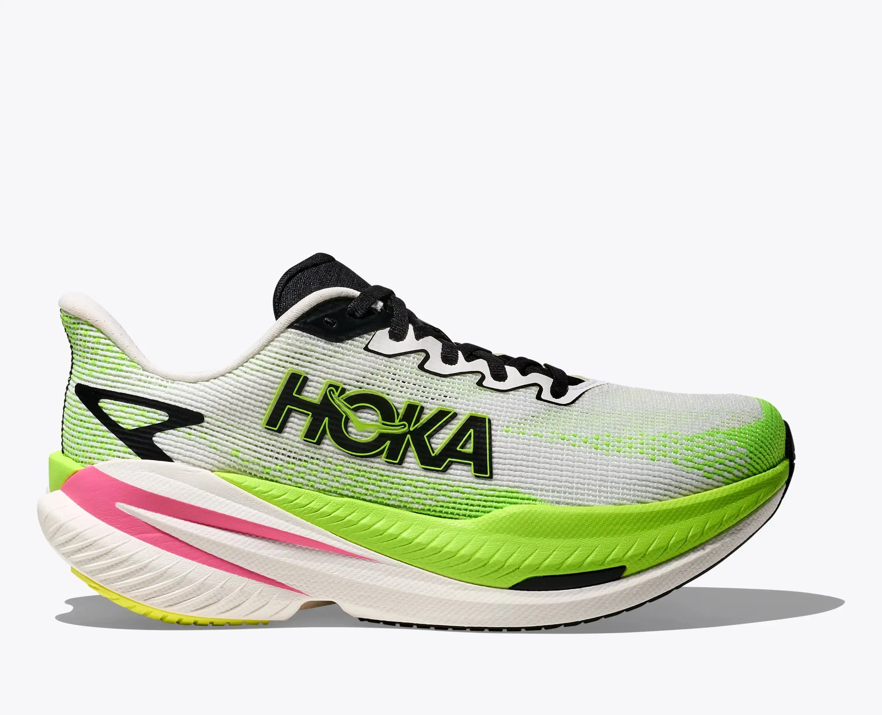 Hoka Women'S Mach X 3 White Neon Lime
