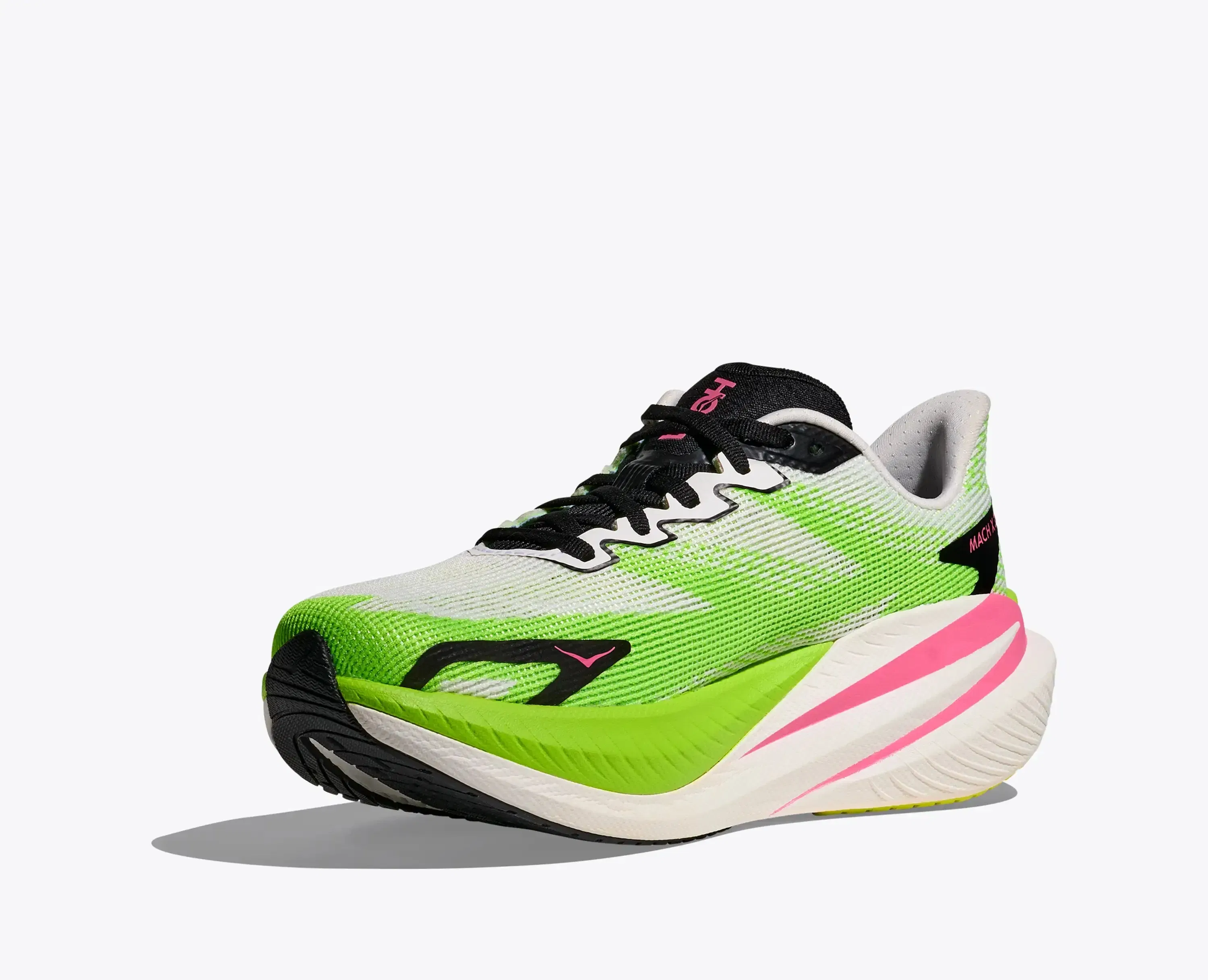 Hoka Women'S Mach X 3 White Neon Lime