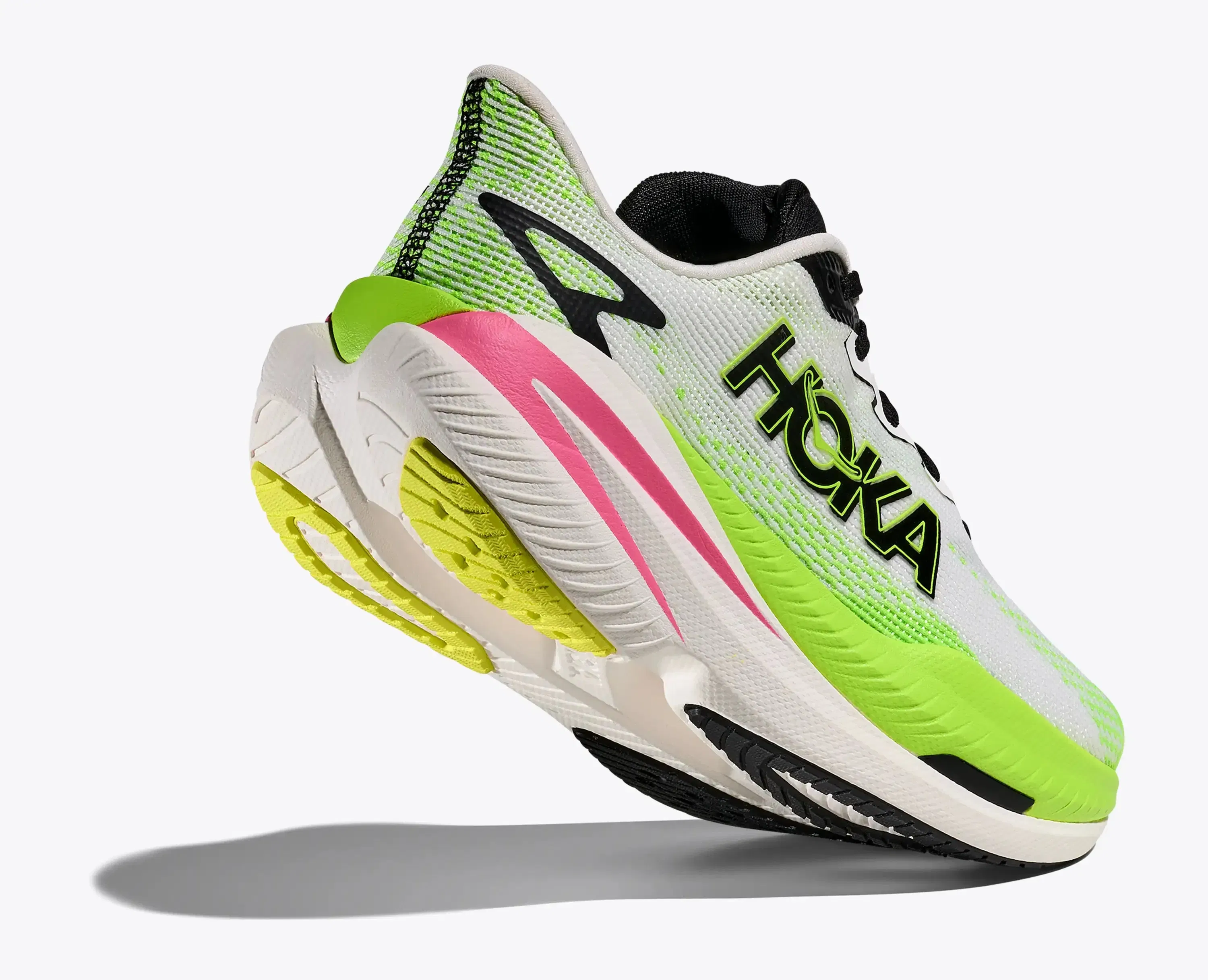 Hoka Women'S Mach X 3 White Neon Lime