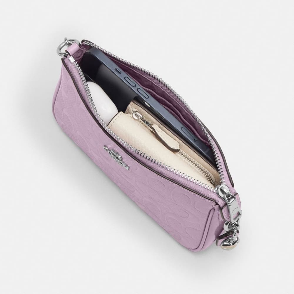 Coach Nolita 19 In Signature Leather With Heart Charm Silver