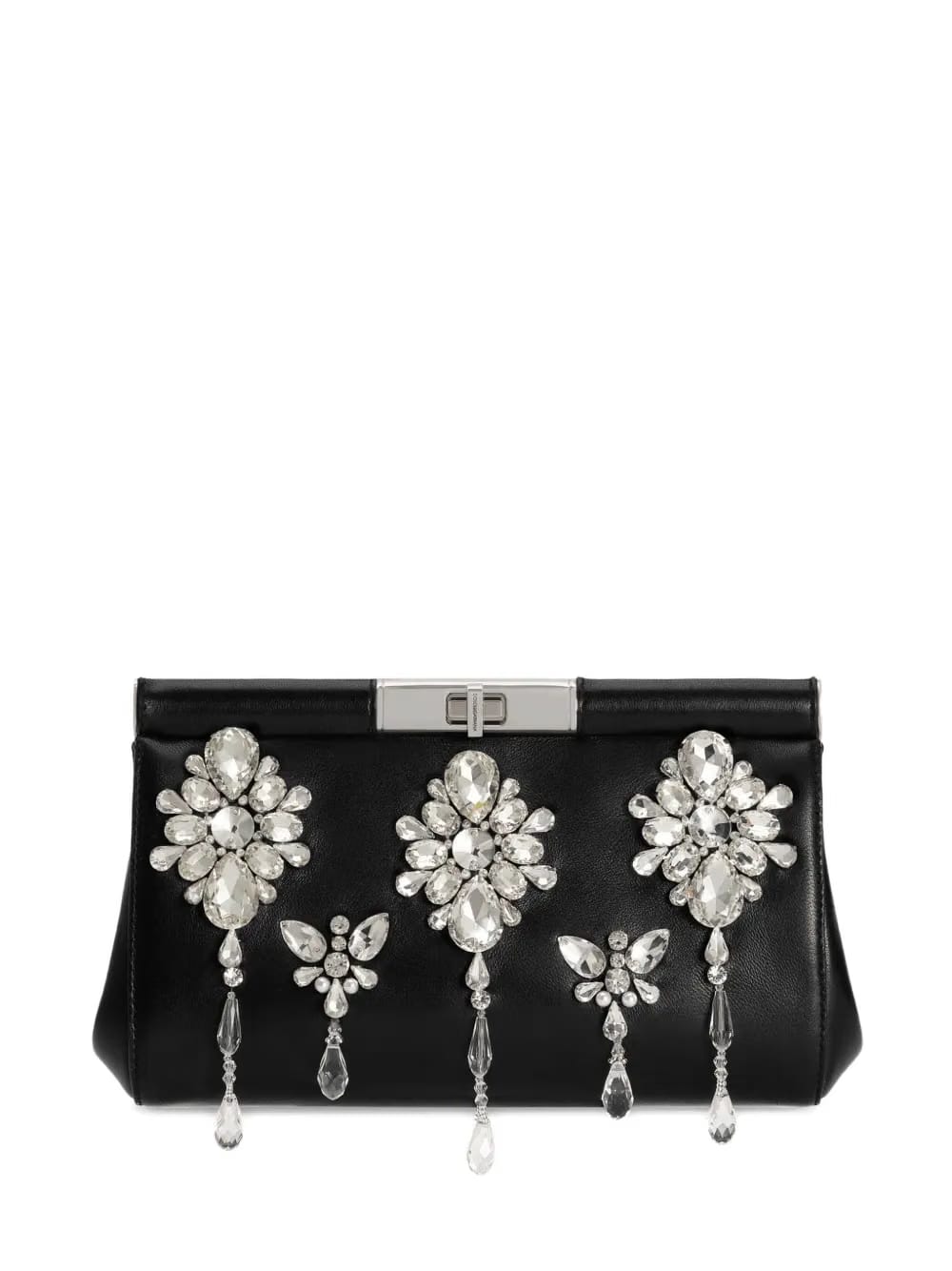 crystal-embellished clasp clutch