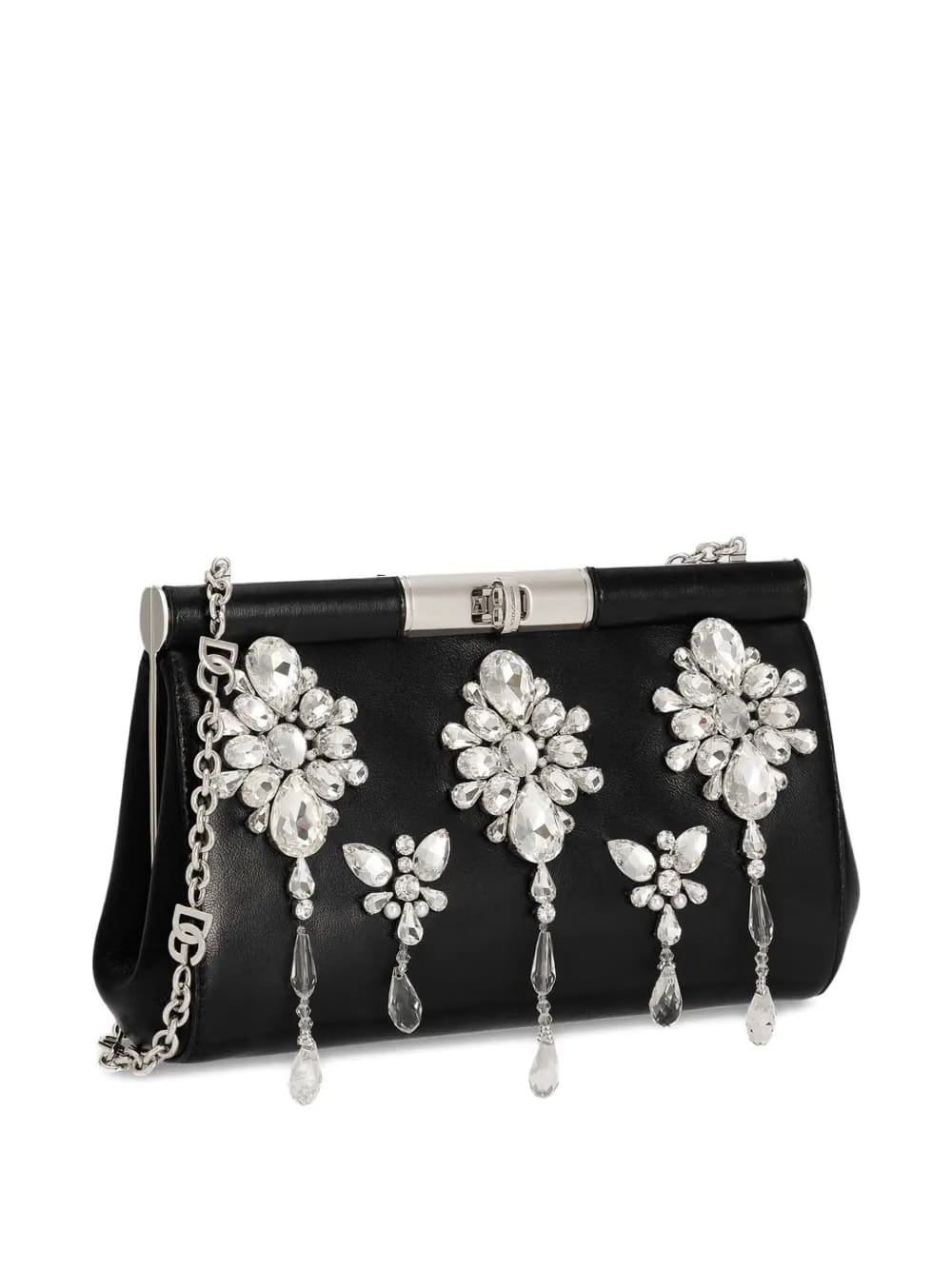 crystal-embellished clasp clutch