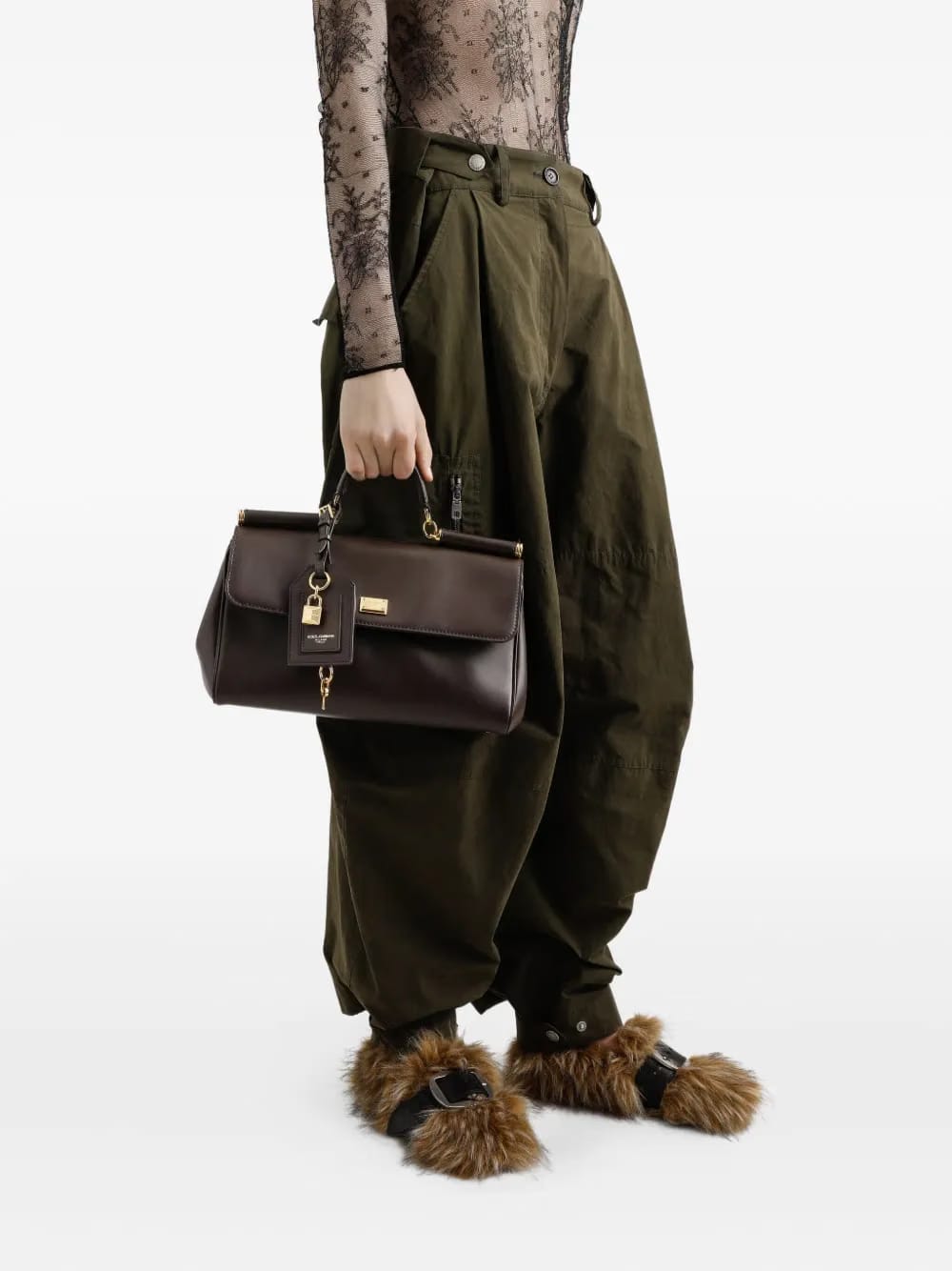 My Sicily lock-charm leather tote bag