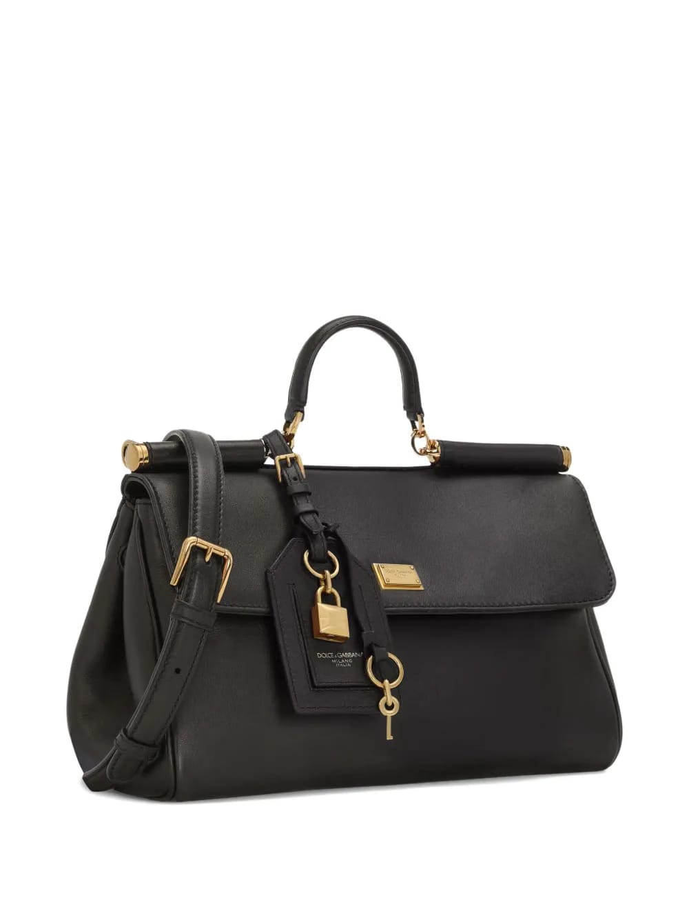 My Sicily lock-charm leather tote bag