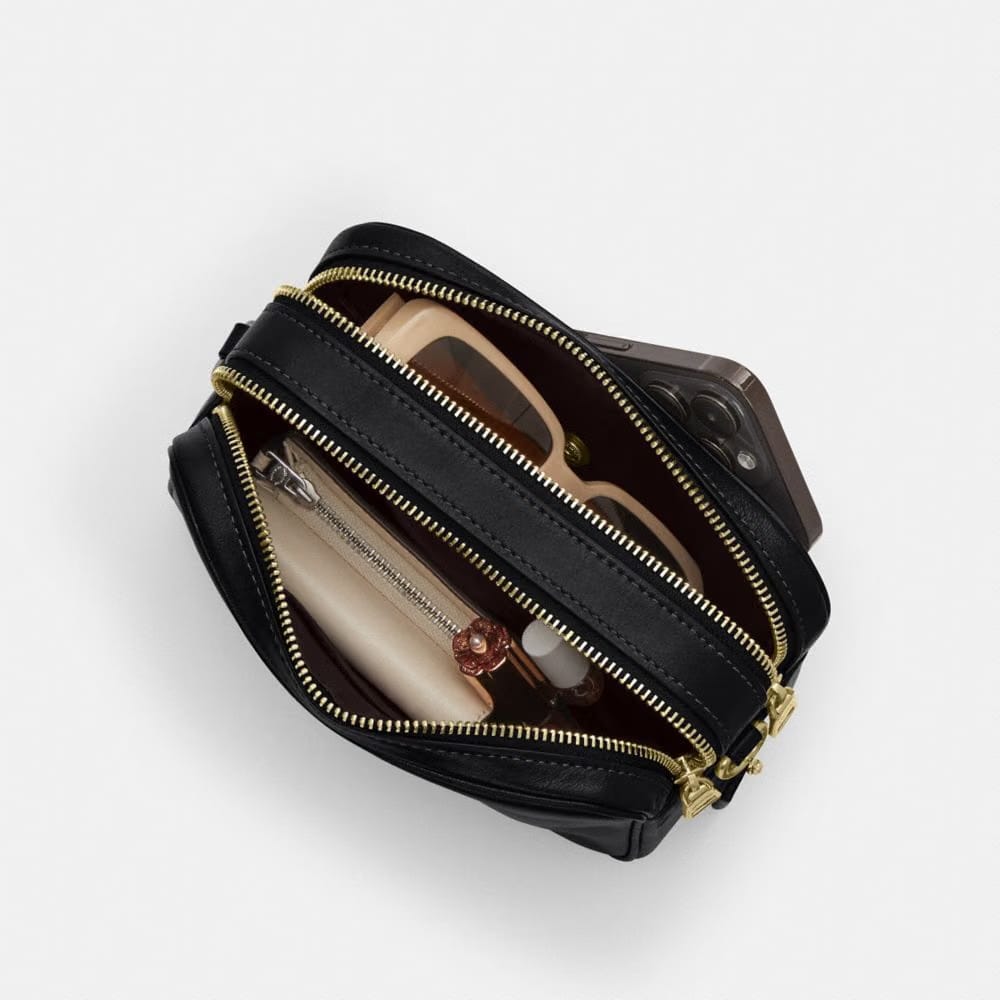 Coach Mini Carey Crossbody Bag Gold Black