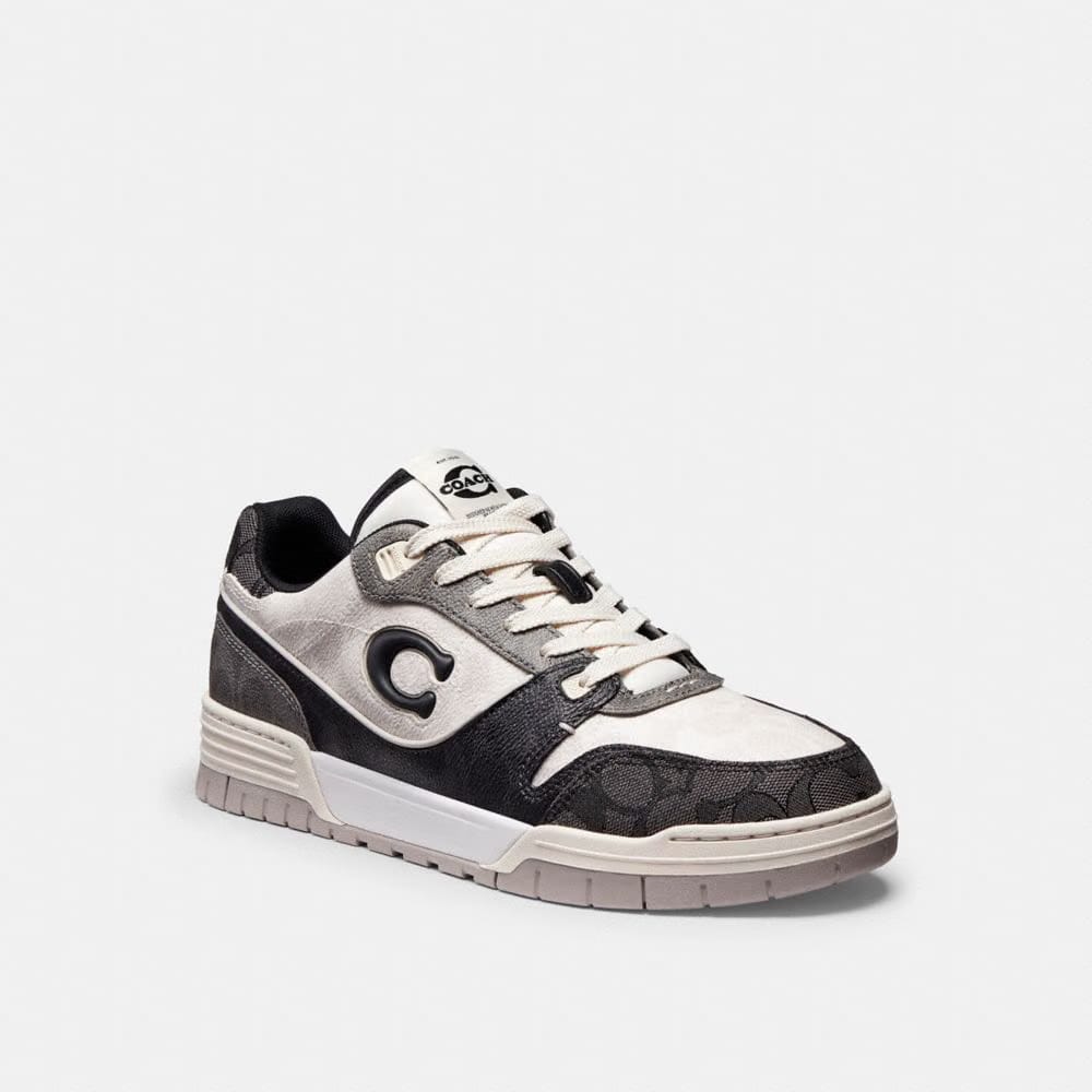 Men's Coach Soho Sneaker In Mixed Signature Black Chalk