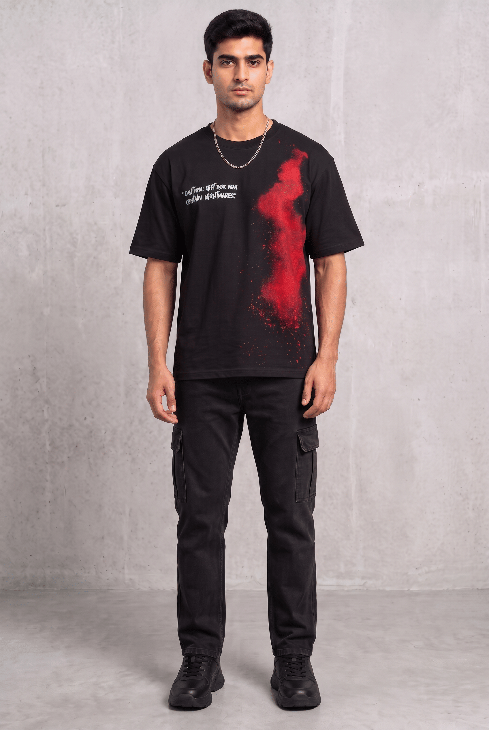 DARK SECRET BLACK MEN’S OVERSIZED T-SHIRT