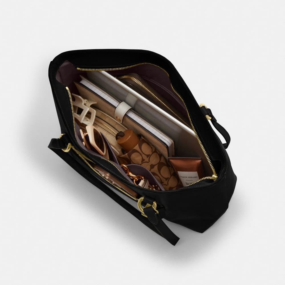 Coach Station Tote Bag Gold Black