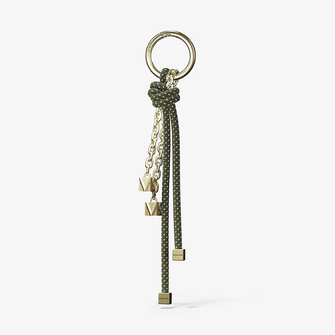 Michael Kors Gold-Tone and Speckled Cord Bag Charm Ivy