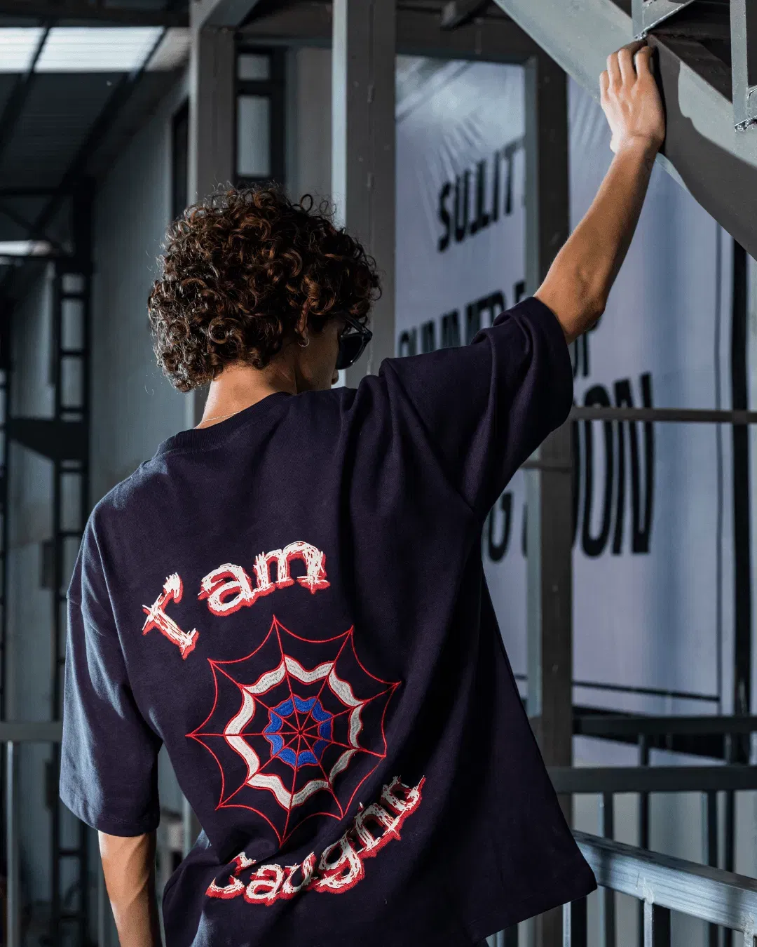 WEBBED UP NAVY BLUE T-Shirt