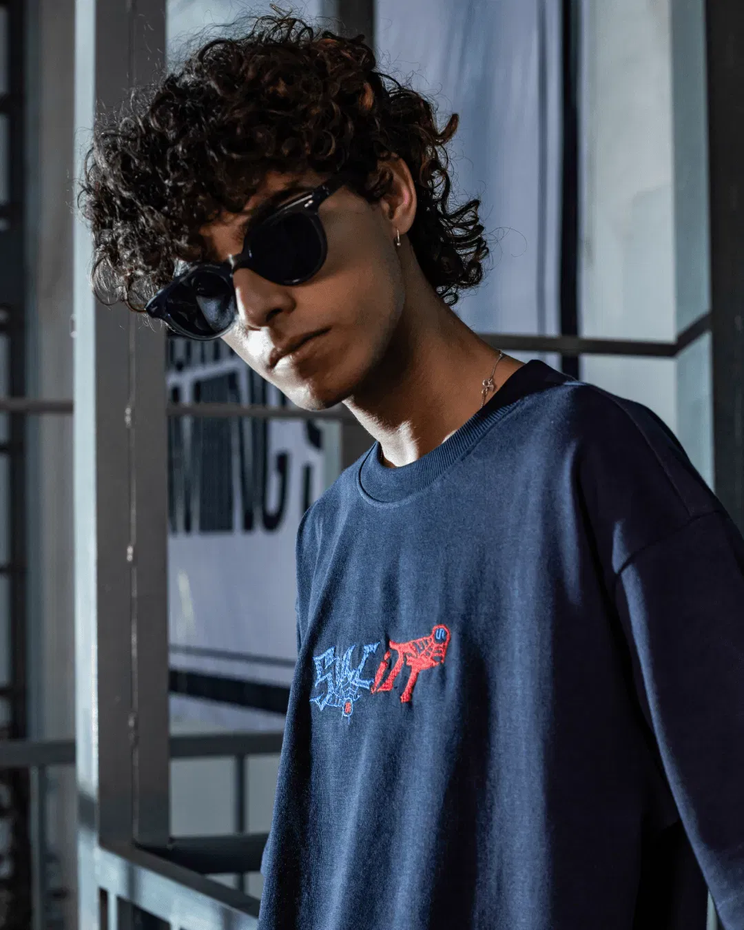 WEBBED UP NAVY BLUE T-Shirt