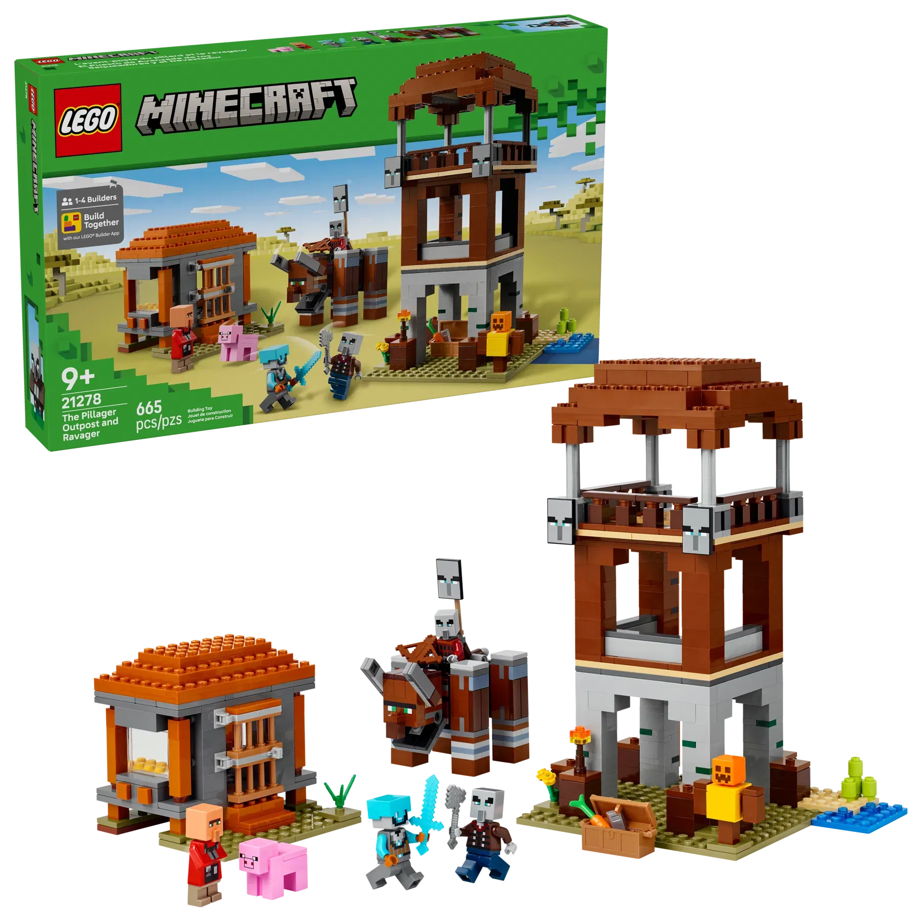 Lego The Pillager Outpost and Ravager