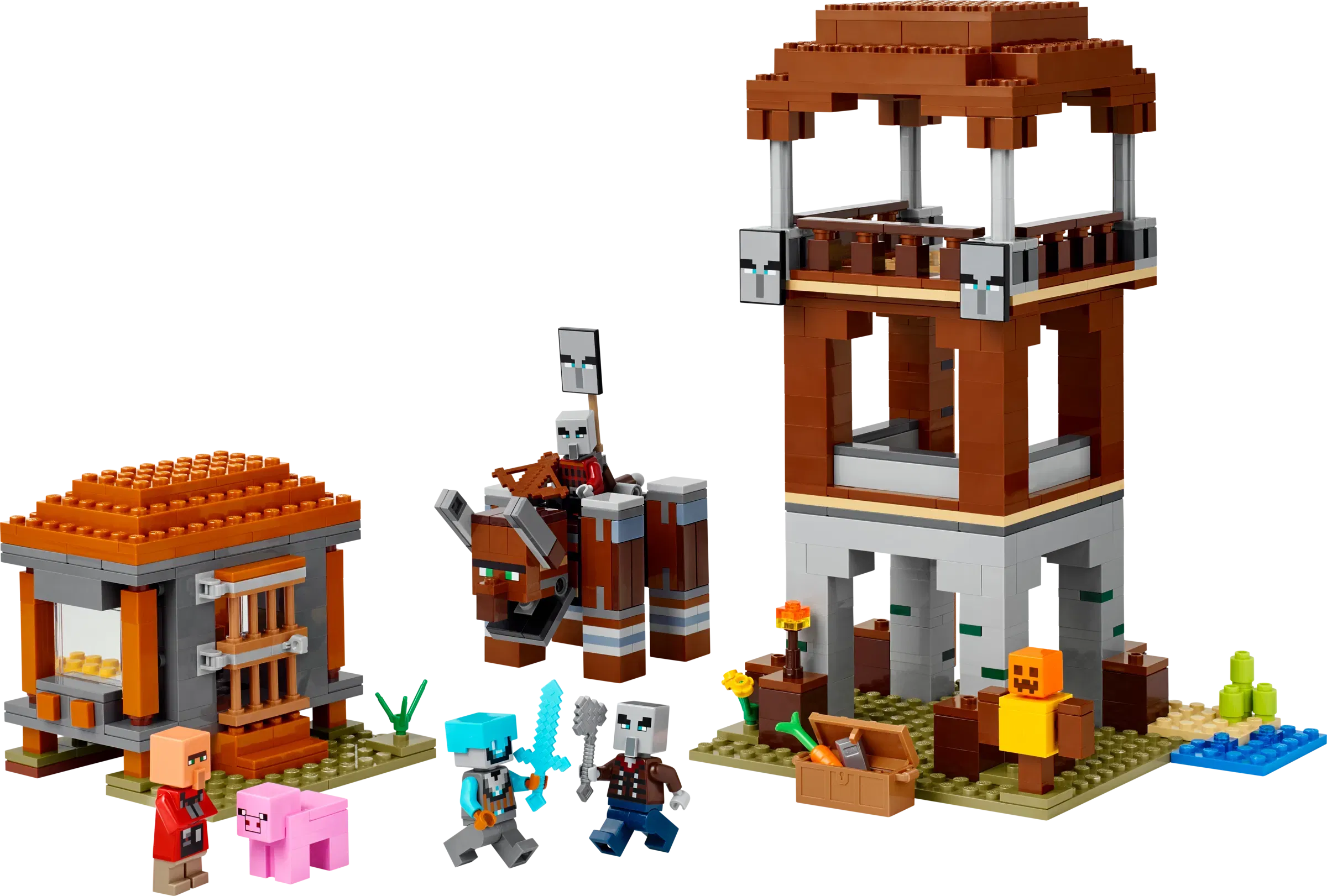 Lego The Pillager Outpost and Ravager