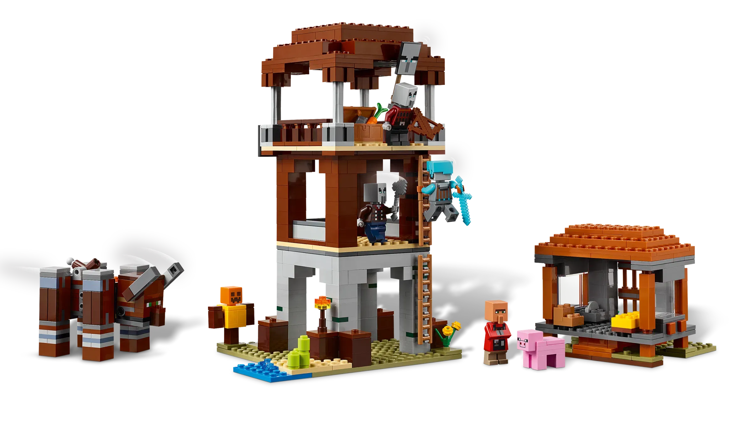 Lego The Pillager Outpost and Ravager