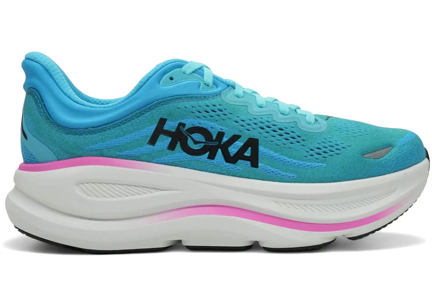 Hoka One One Bondi 9 Skyward Blue Neon Fuchsia Womens