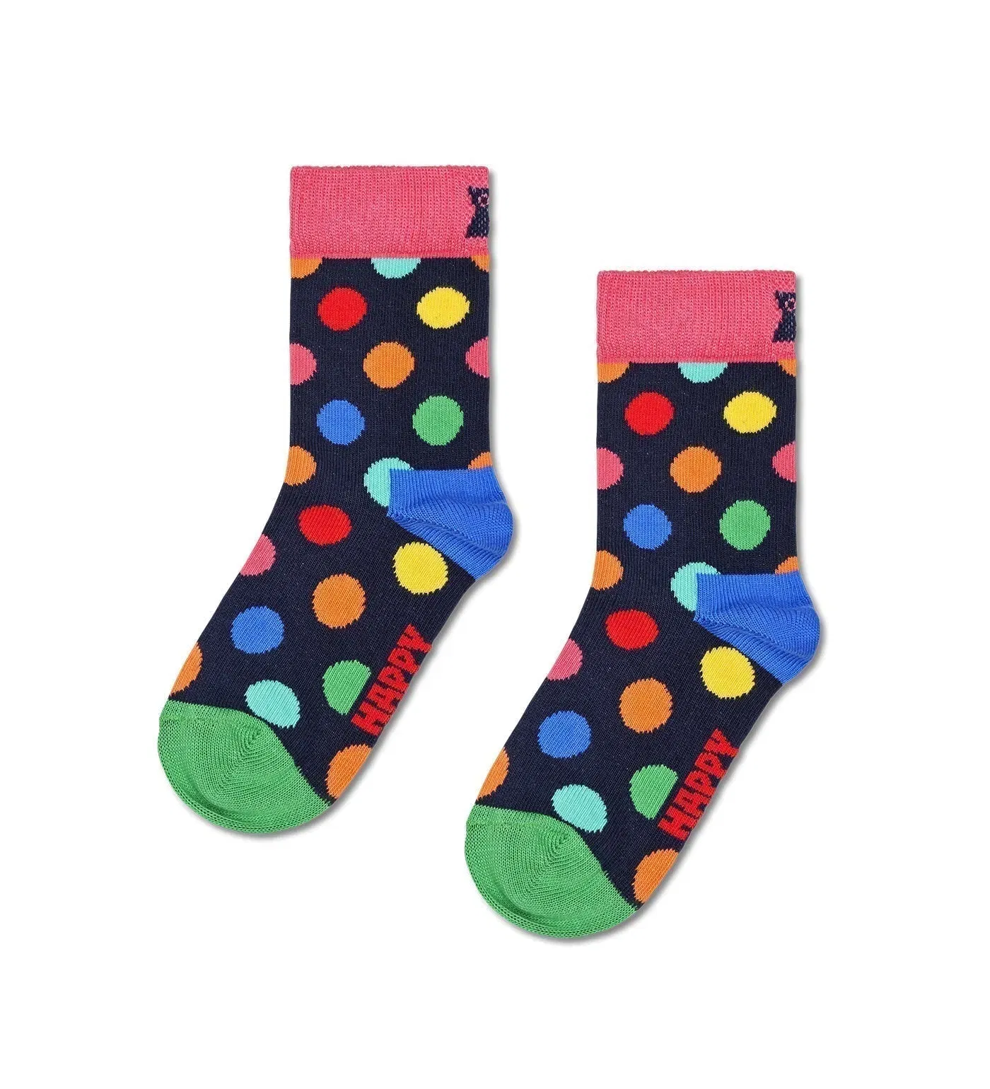 Happy Socks Unisex Big Dot Crew Length Socks for Kids