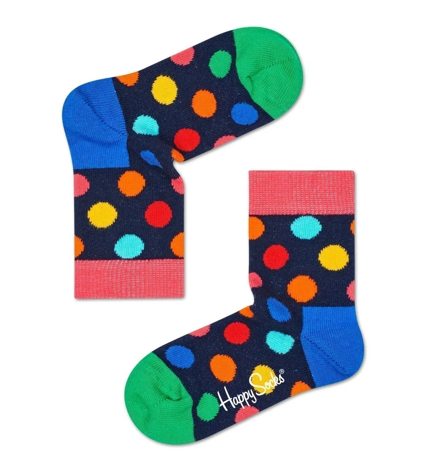 Happy Socks Unisex Big Dot Crew Length Socks for Kids