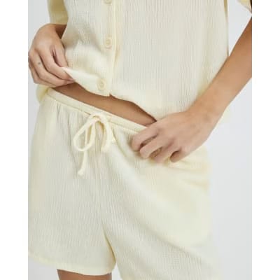Yellow Textured Shorts