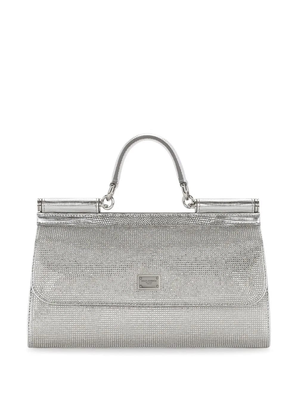 KIM DOLCE&GABBANA small Sicily rhinestone top-handle bag