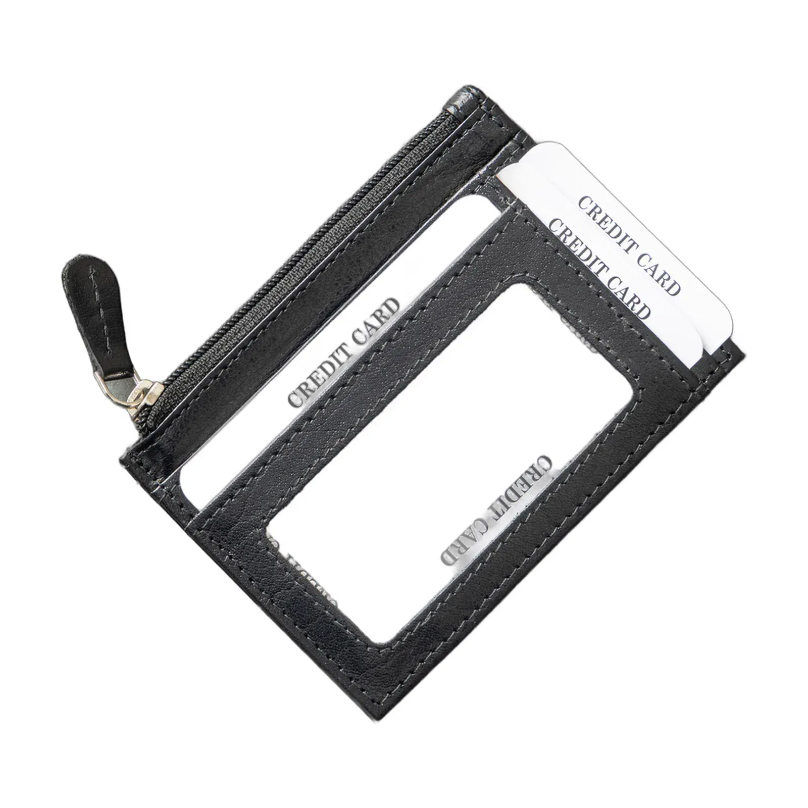 Set of Spectacle Case and Credit Card Holder - Leather | Black