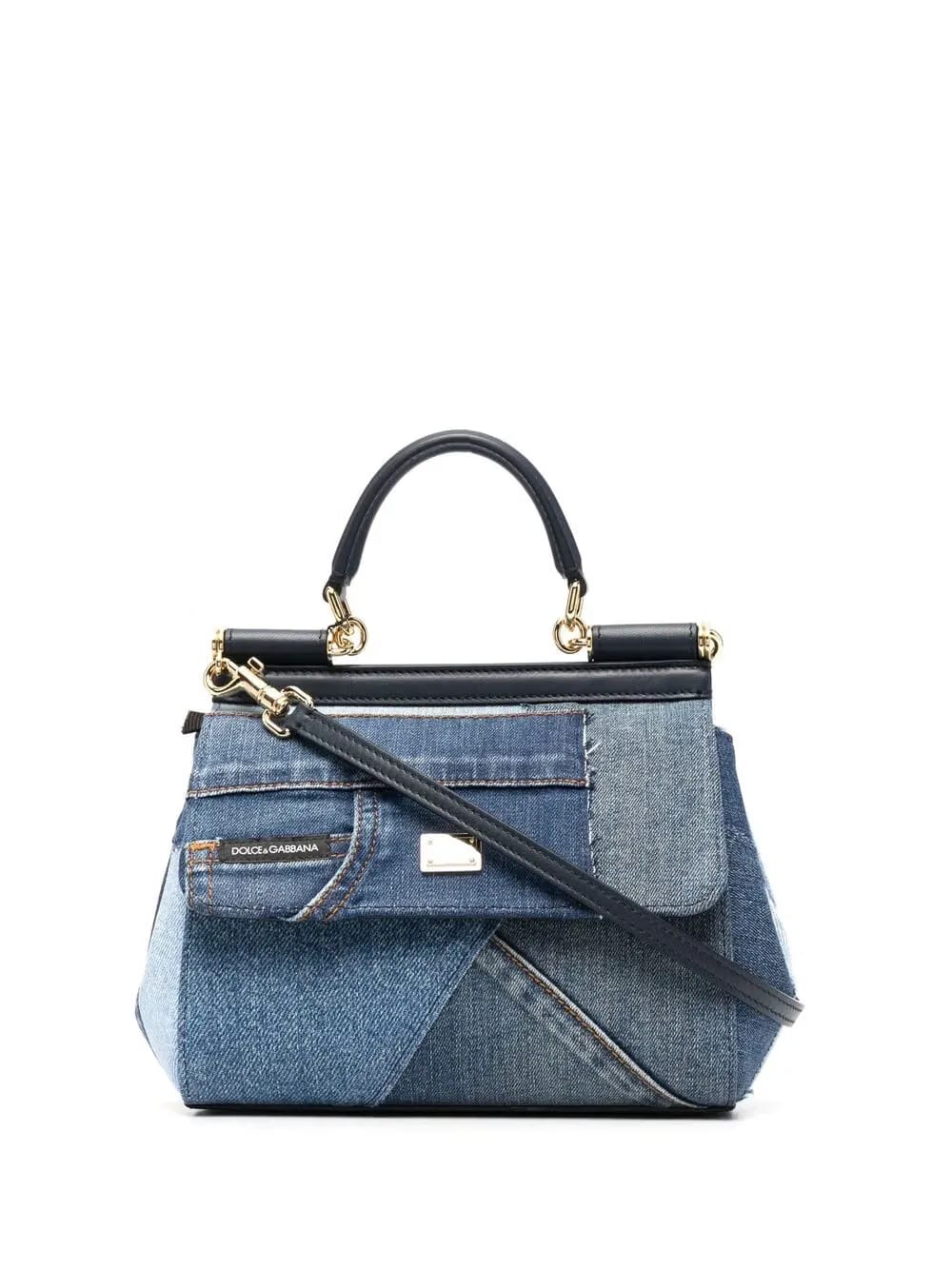 small Sicily patchwork denim shoulder bag