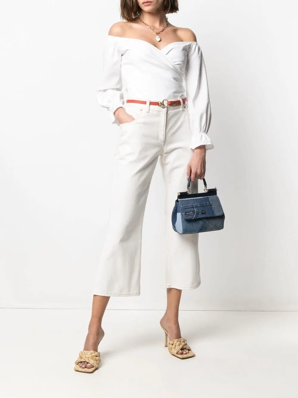 small Sicily patchwork denim shoulder bag