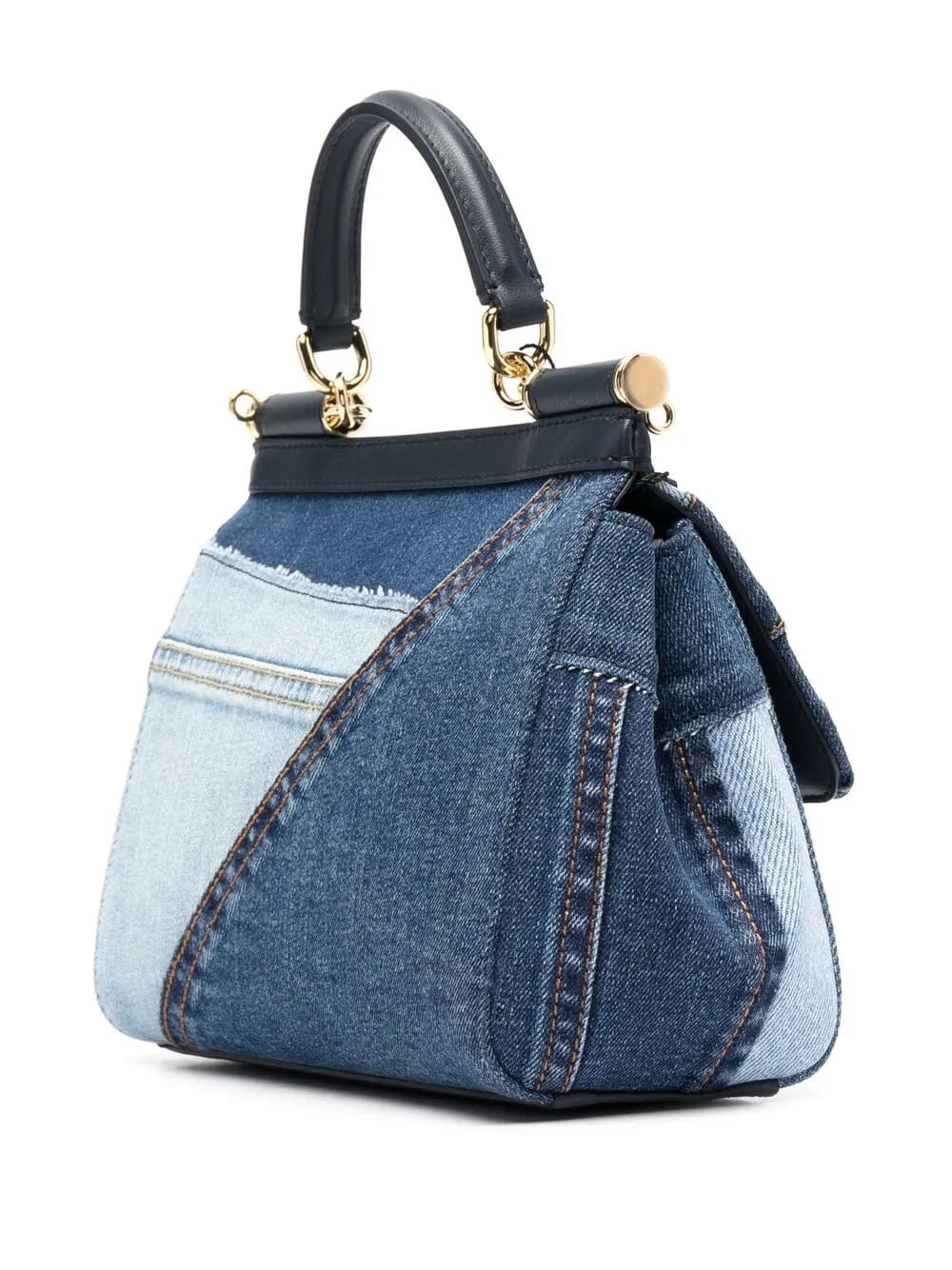 small Sicily patchwork denim shoulder bag