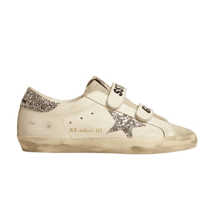 Golden Goose Wmns Old School 'White Silver Glitter'