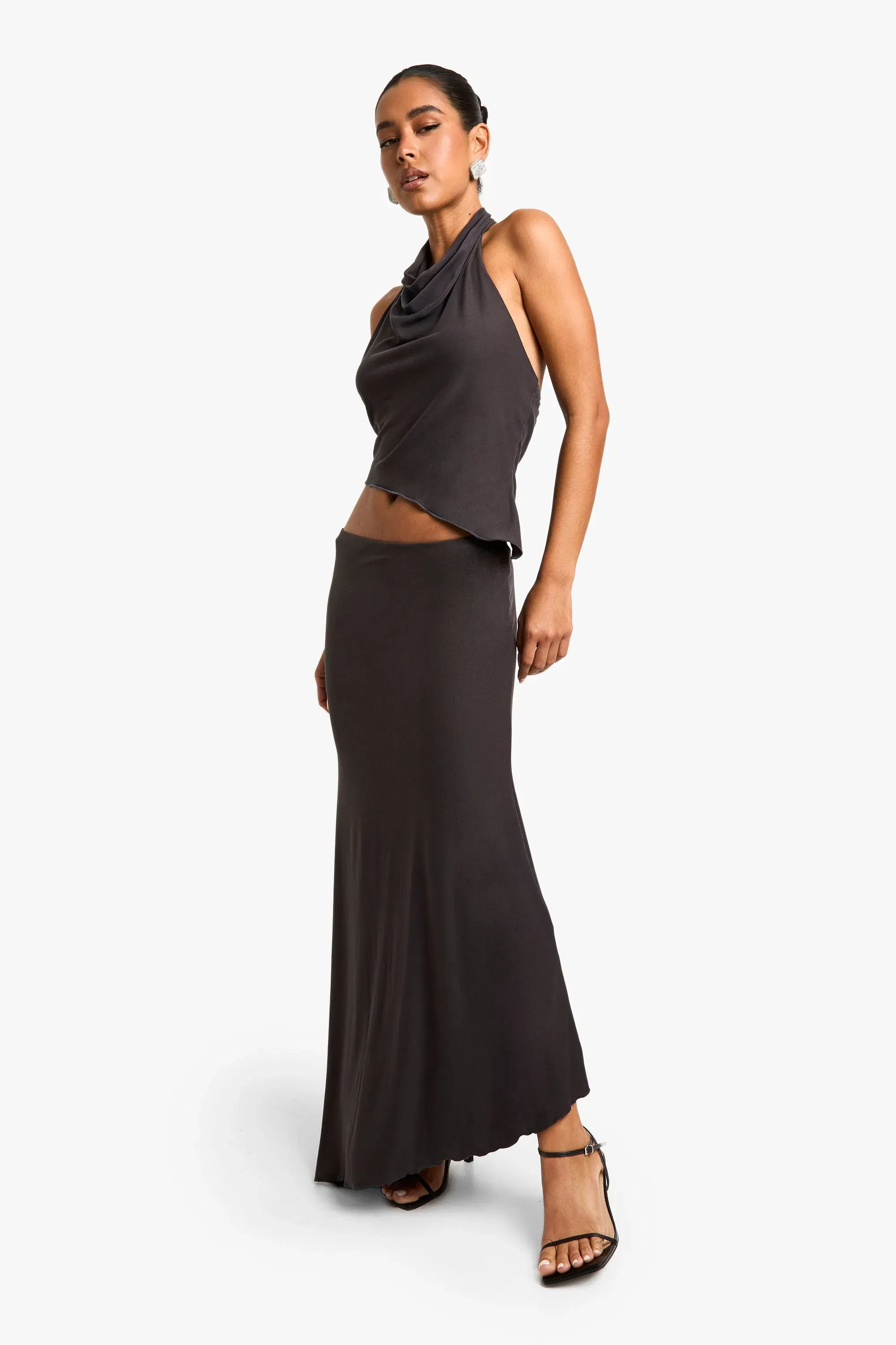 Super Soft Lettuce Hem Maxi Skirt