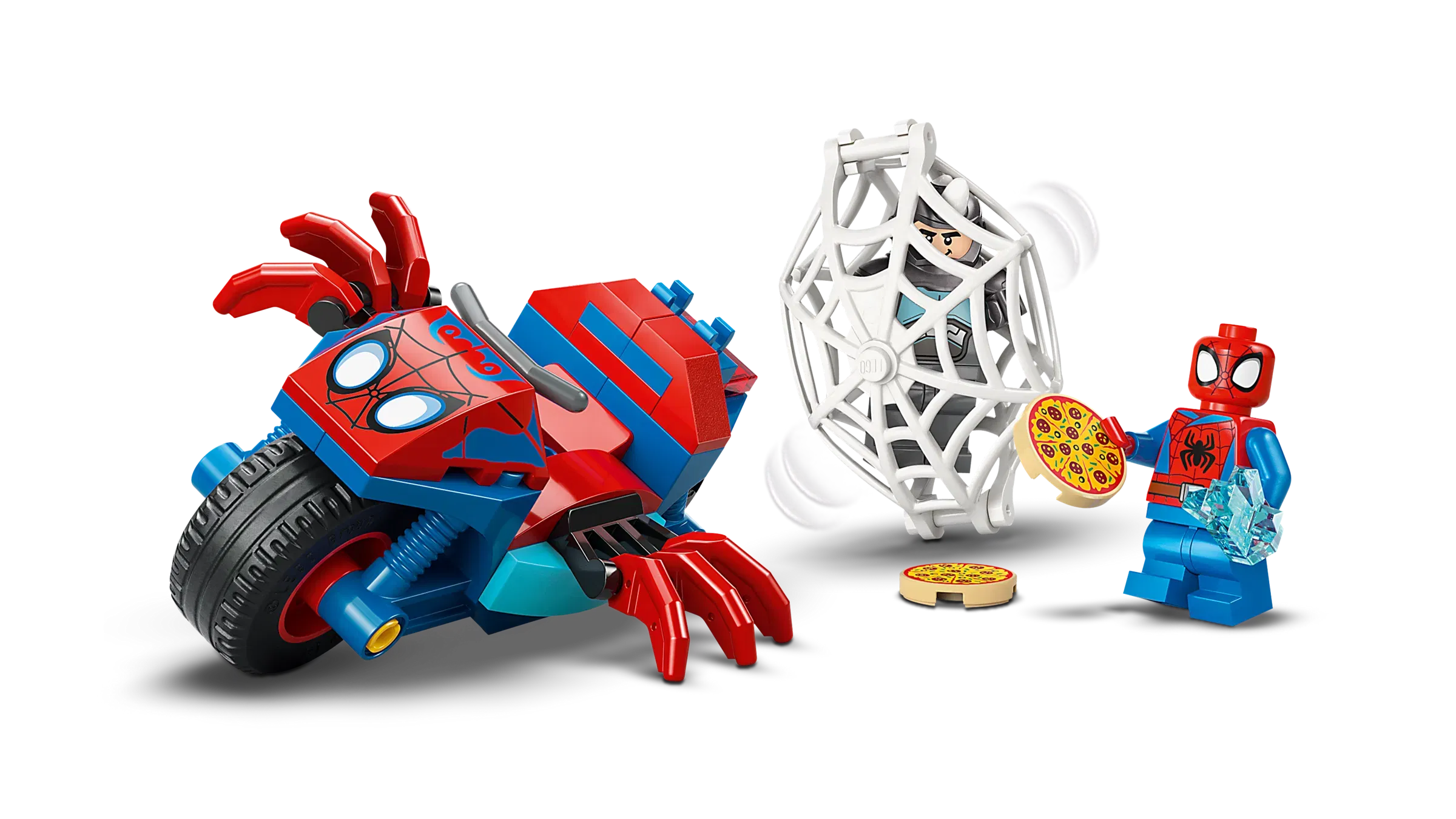 Lego Spidey on his Motorcycle vs Rhino