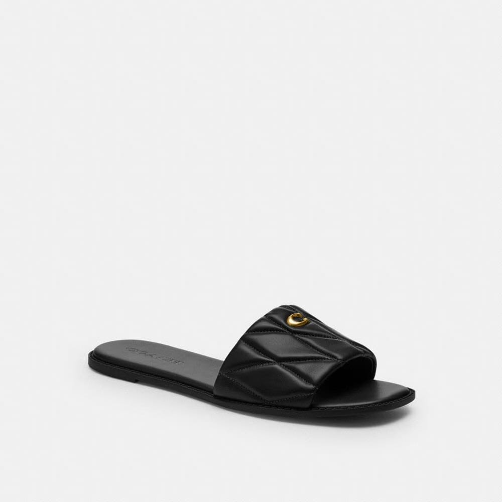 Women's Coach Holly Sandal With Quilting Black