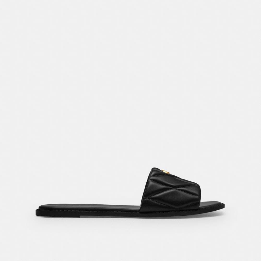 Women's Coach Holly Sandal With Quilting Black