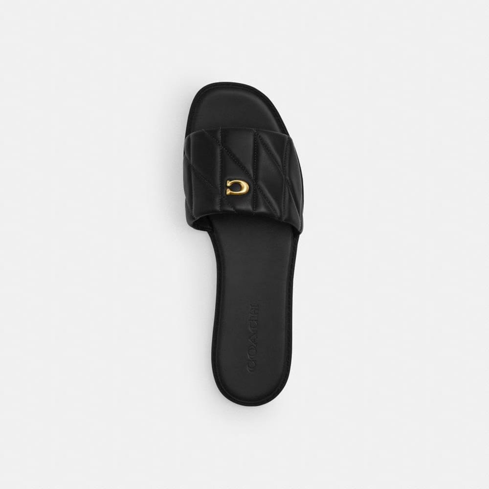 Women's Coach Holly Sandal With Quilting Black