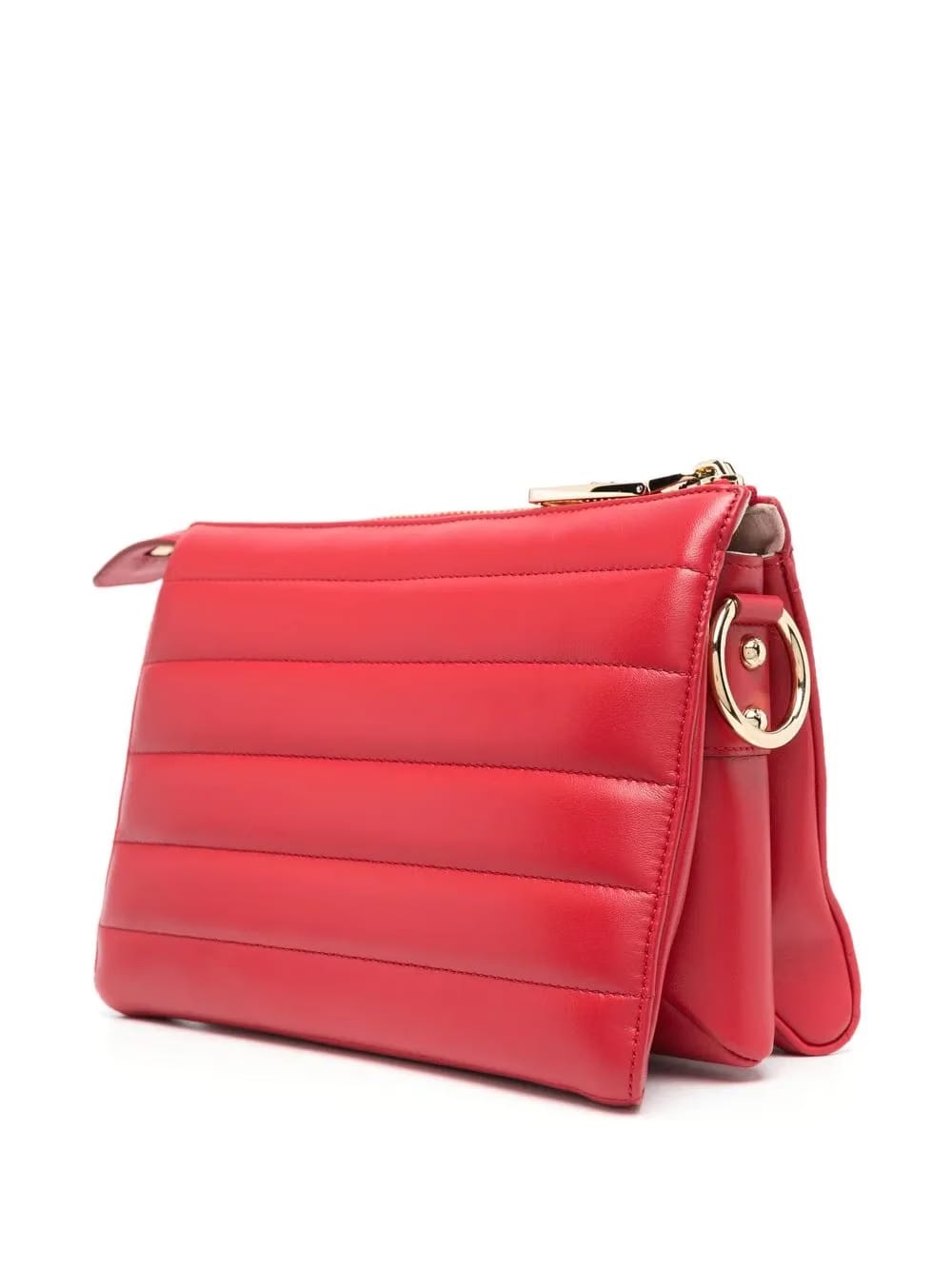 stitched-logo detail clutch bag