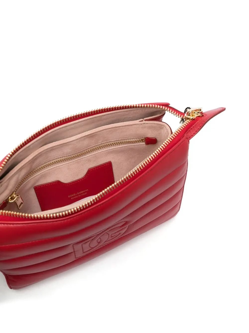stitched-logo detail clutch bag