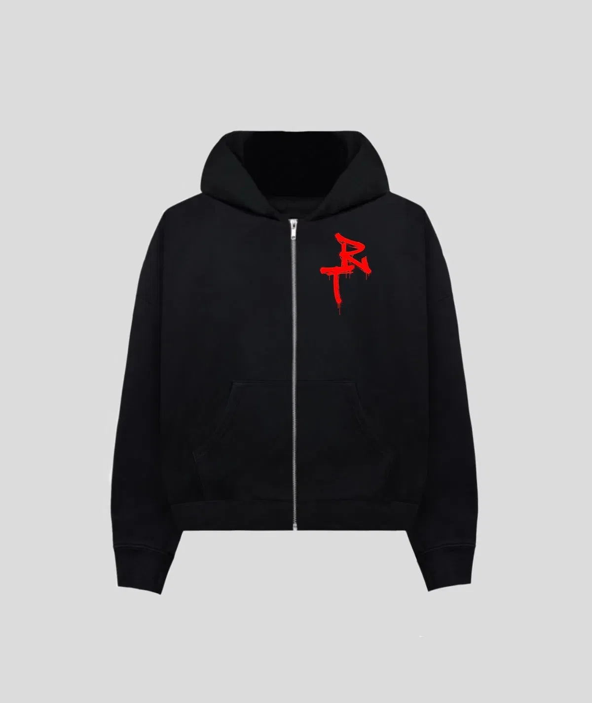 Oversized Black Zip Hoodie