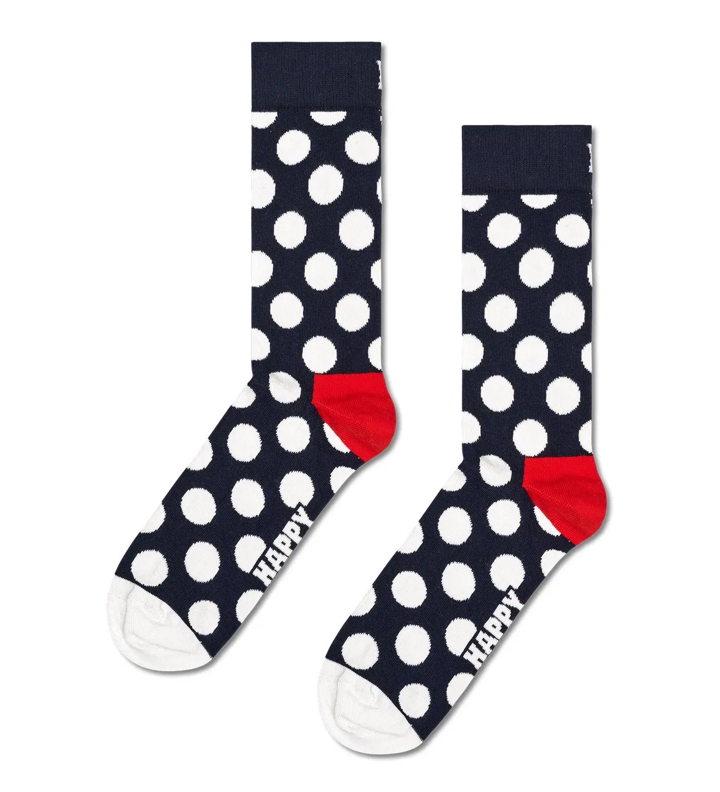 Happy Socks Unisex 2-Pack Classic Big Dot Design Crew Length Socks for Women and Men