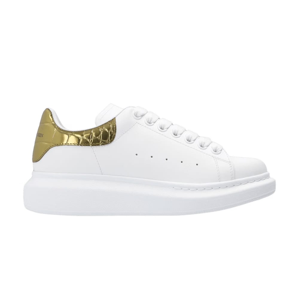 Alexander McQueen Wmns Oversized Sneaker 'Gold Crocodile'