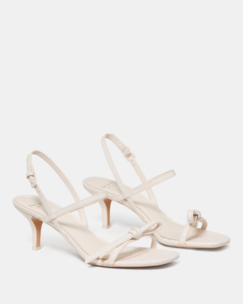 Loop Snakeskin Kitten Heel Sandals