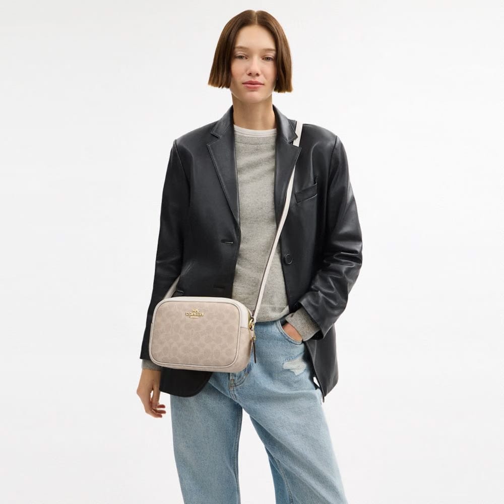 Coach Jamie Camera Bag In Signature Canvas Gold Sand Chalk